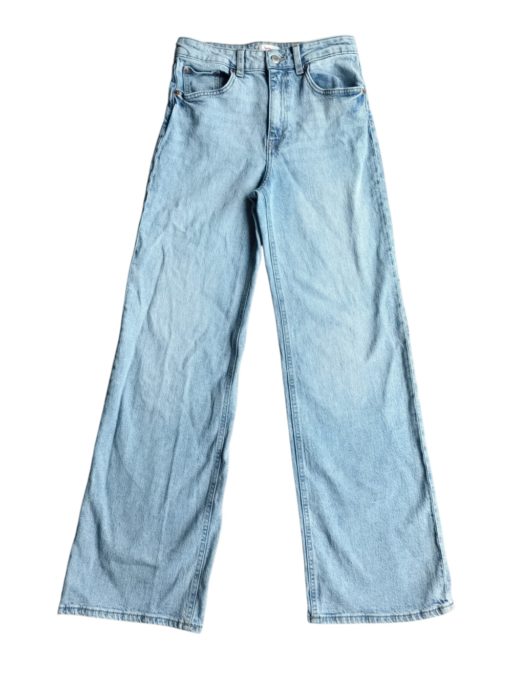 H&M Wide High Jeans Light Wash High Rise Wide Leg Denim Women's US 4